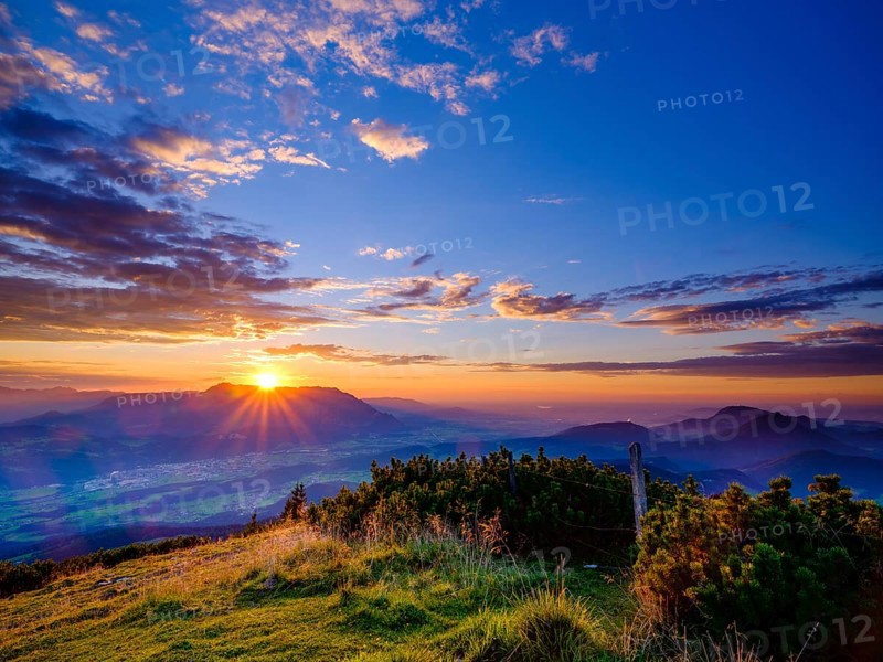 Sunset with cumulus cloud