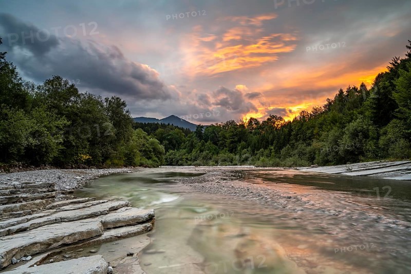 Taugl or Tauglbach at sunset