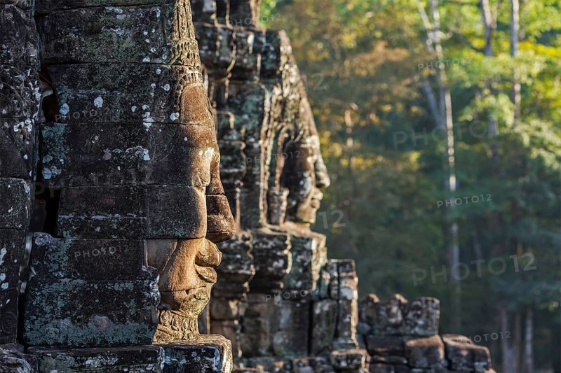 Ancient stone faces of Bayon temple