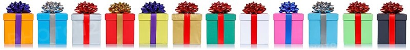 Gifts Birthday Christmas in a Row Boxes Free Plate Isolated