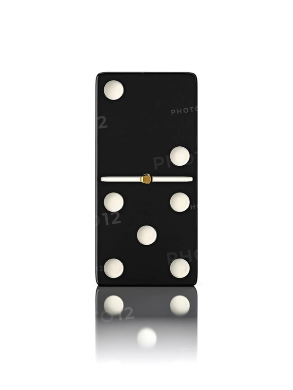 Domino game bone close up isolated on white