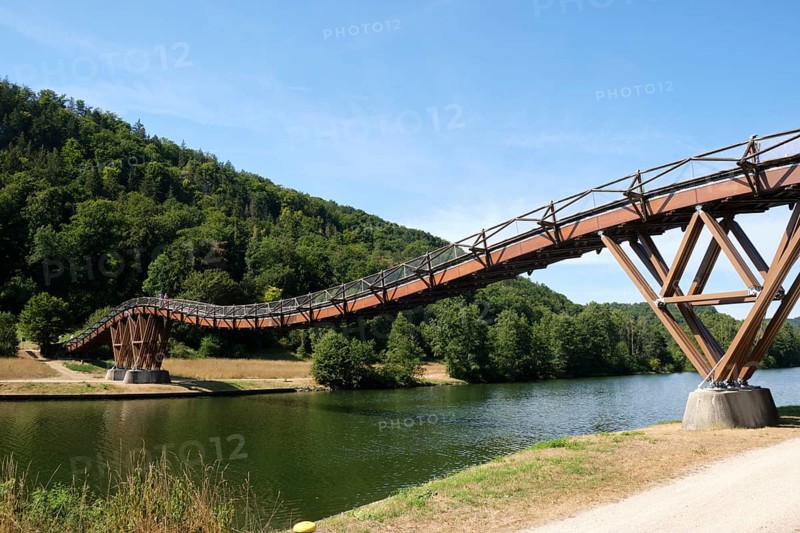 Wooden bridge near Essing over the Main-Danube Canal
