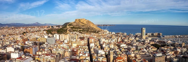 Alicante Alacant Overview of the City and Castle Castillo Santa Barbara Holiday Travel Panorama in Alicante