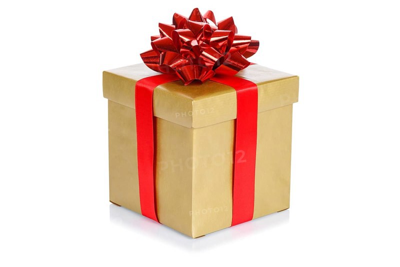 Gift birthday christmas christmas gift birthday gift box gold golden give isolated in Stuttgart
