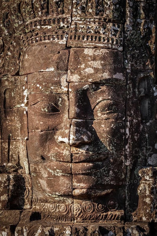 Ancient stone face of Bayon temple