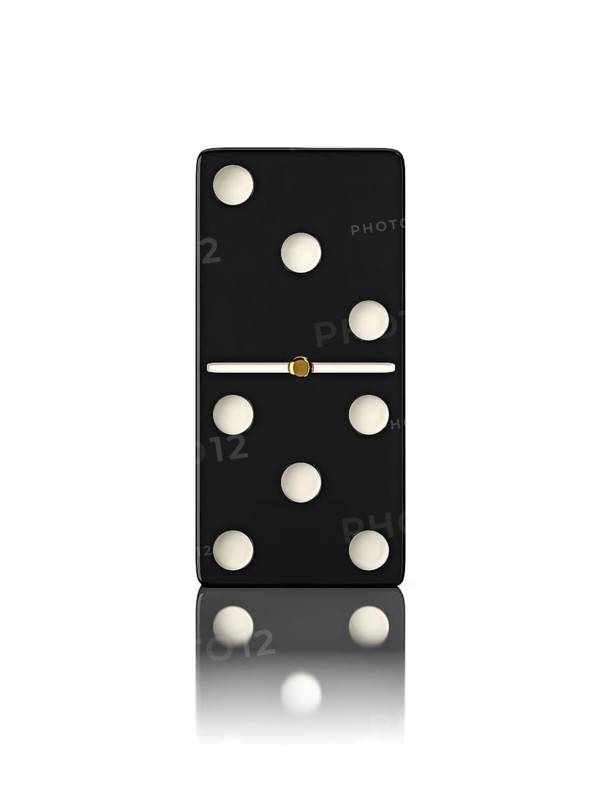 Domino game bone close up isolated on white