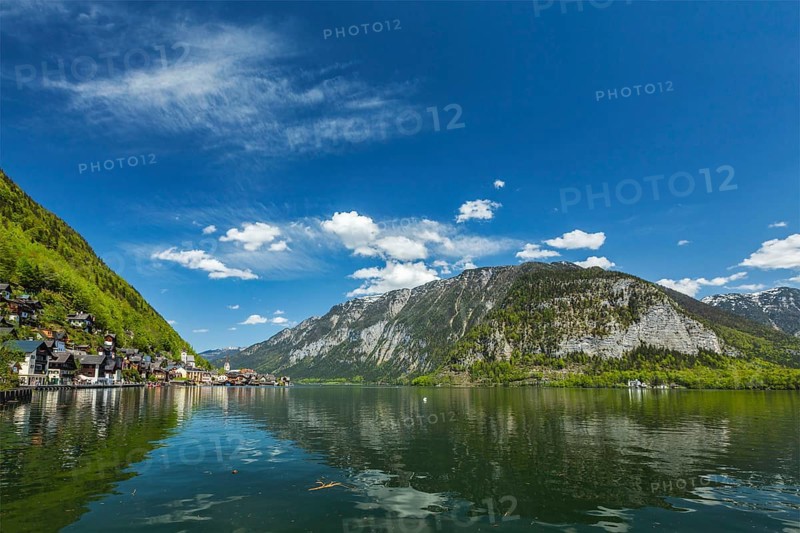 Austrian tourist destination Hallstatt village on Hallstatter See in Austrian alps. Salzkammergut region