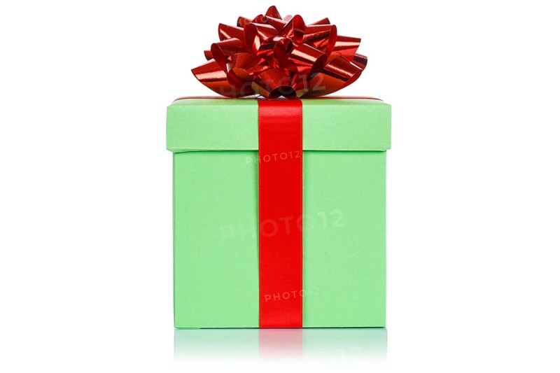 Birthday Christmas Gift Christmas Present Birthday Gift Box Light Green Free Plate Isolated