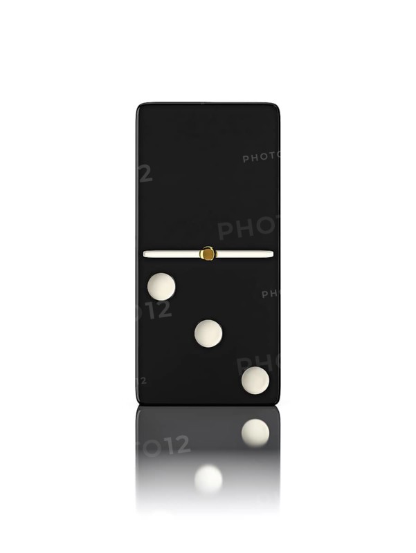 Domino game bone close up isolated on white