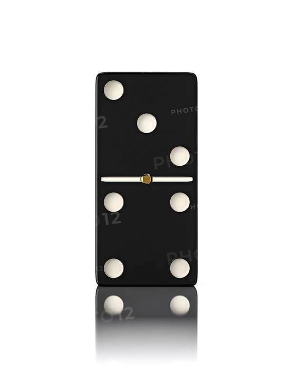 Domino game bone close up isolated on white