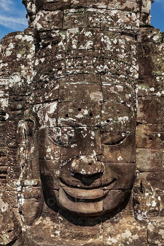 Ancient stone face of Bayon temple