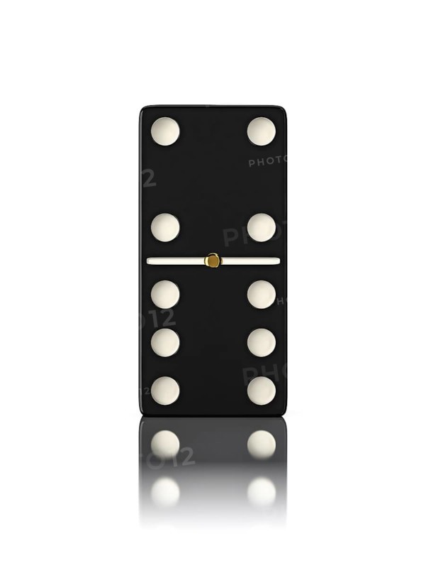 Domino game bone close up isolated on white