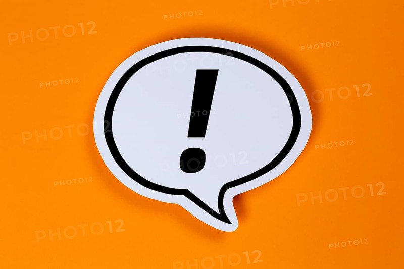 Exclamation mark Attention symbol Caution important Danger in speech bubble Communication concept talk in Stuttgart