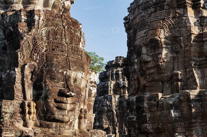 Ancient stone faces of Bayon temple