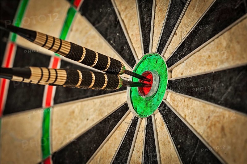 Success hitting target aim goal achievement concept background