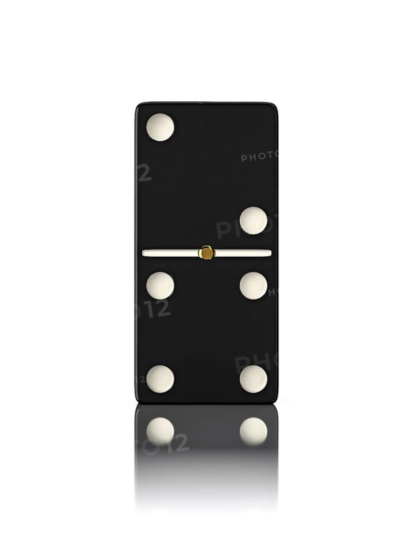Domino game bone close up isolated on white