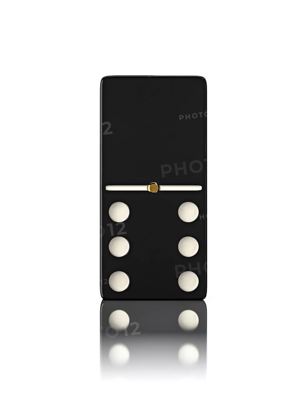Domino game bone close up isolated on white