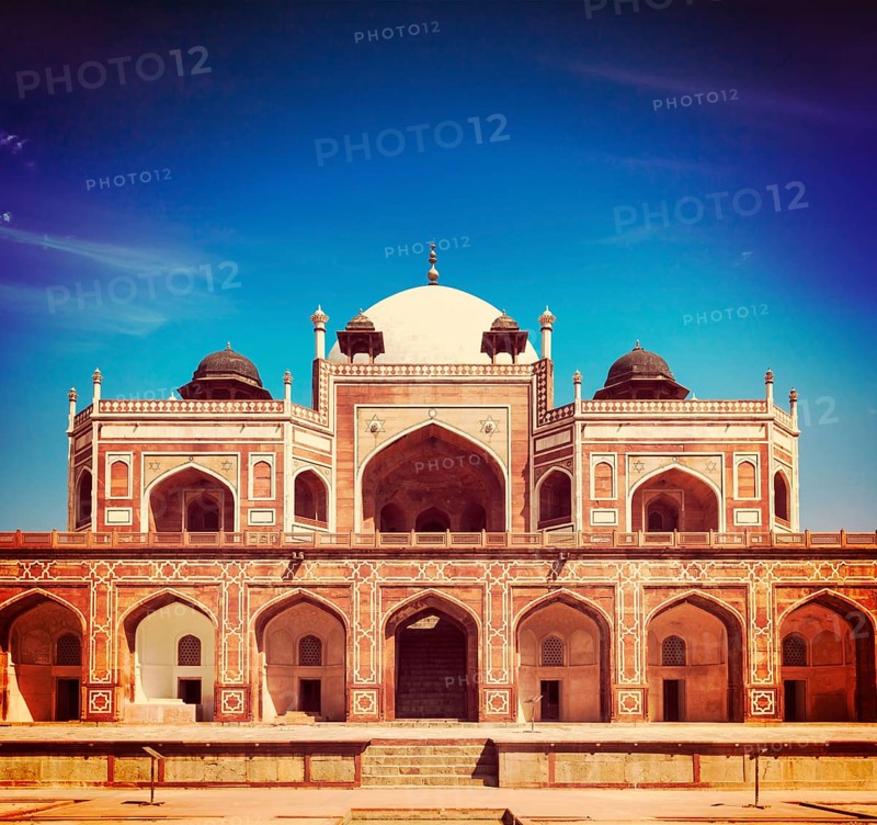Vintage retro effect filtered hipster style travel image of Humayun's Tomb. Delhi