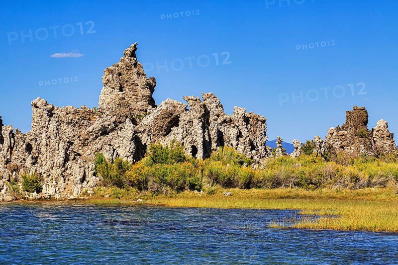 Shore with tufa in bizarre shapes