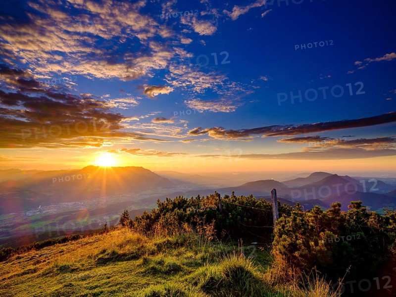 Sunset with cumulus cloud