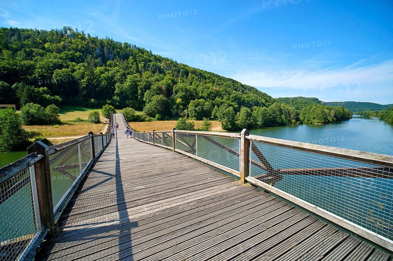 Wooden bridge near Essing over the Main-Danube Canal