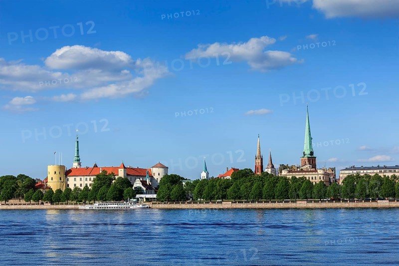 View of Riga over Daugava river: Riga Castle