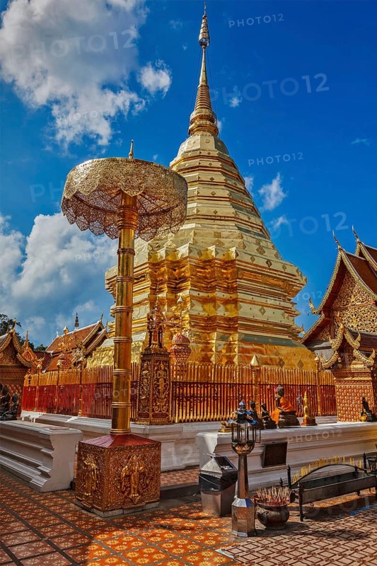 Buddhist temple Wat Phra That Doi Suthep. Chiang Mai