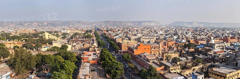 Panorama of aerial view of Jaipur