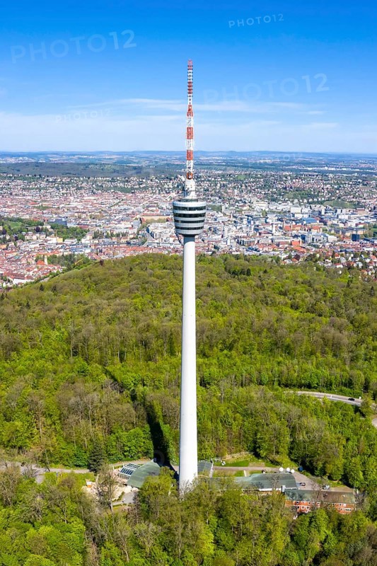 Stuttgart TV Tower Skyline Aerial Photo City Architecture Travel in Stuttgart