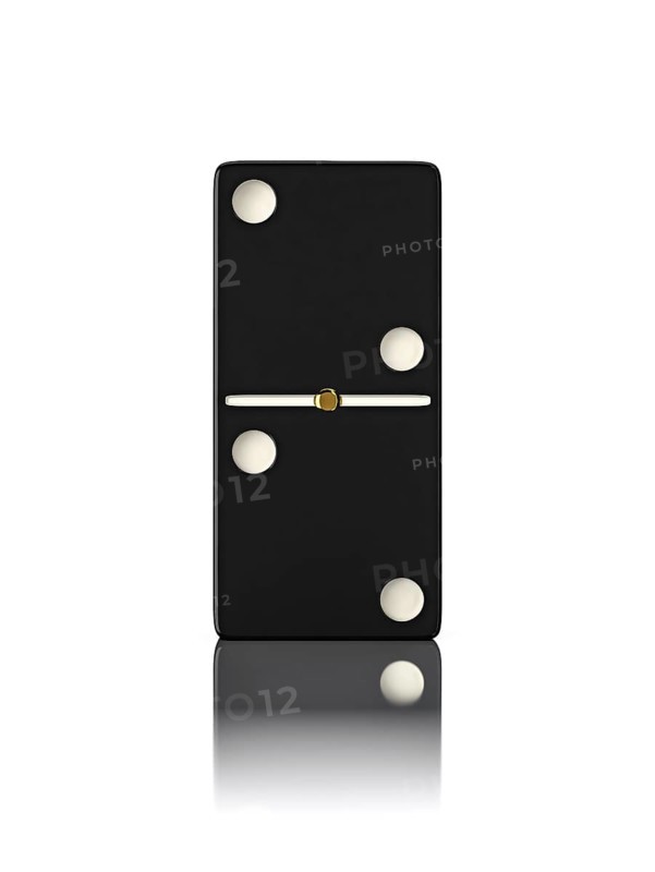 Domino game bone close up isolated on white
