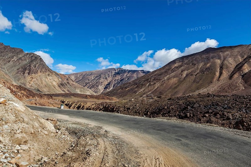 Manali-Leh road to Ladakh in Indian Himalayas near Baralacha-La pass. Himachal Pradesh