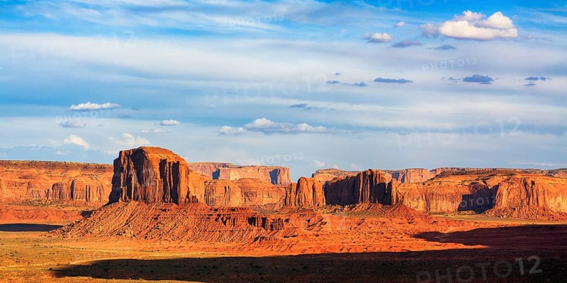 Striking rock formation illuminated by the evening sun