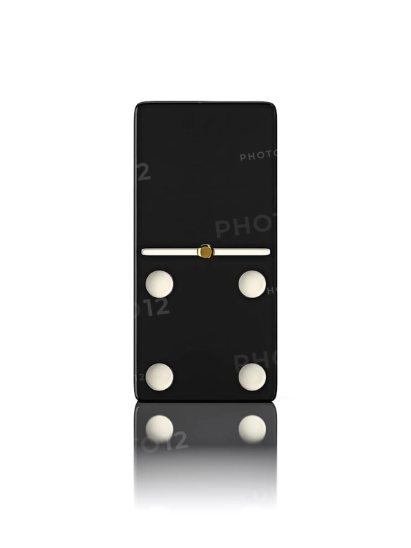 Domino game bone close up isolated on white