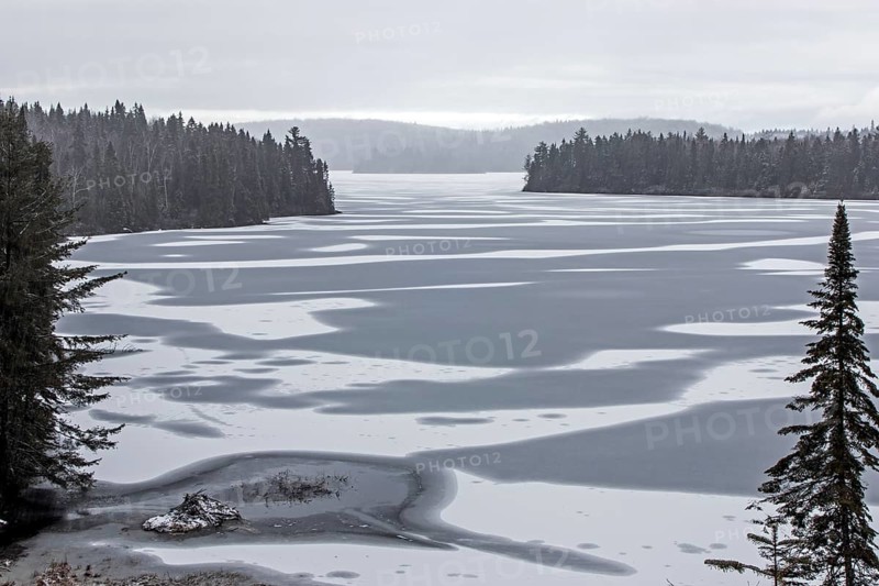 Thaw lake in spring