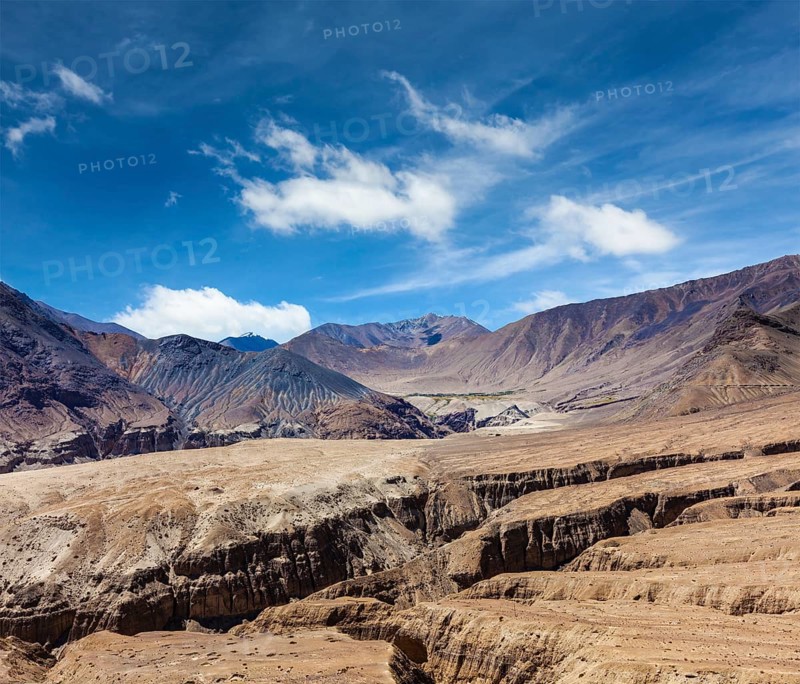 View of Himalayas near Kardung La pass. Ladakh