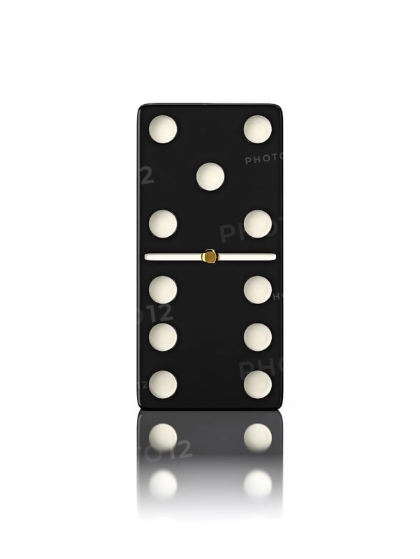 Domino game bone close up isolated on white