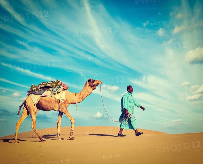 Vintage retro hipster style travel image of Rajasthan travel background