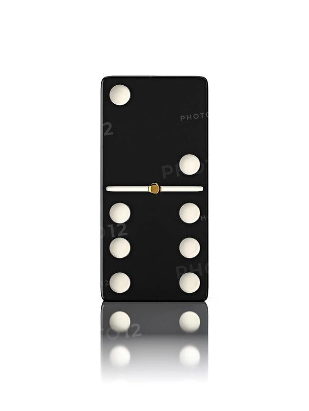 Domino game bone close up isolated on white