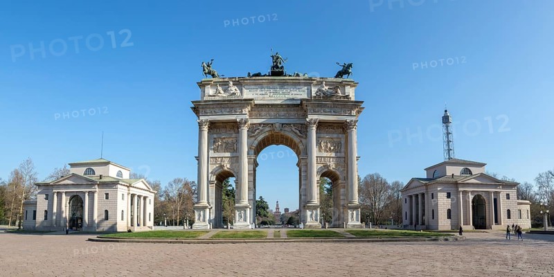Arco Della Pace Milano Peace Arch Triumphal Arch Gate Travel City Panorama in Milan