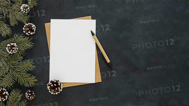 Copy space white paper pen