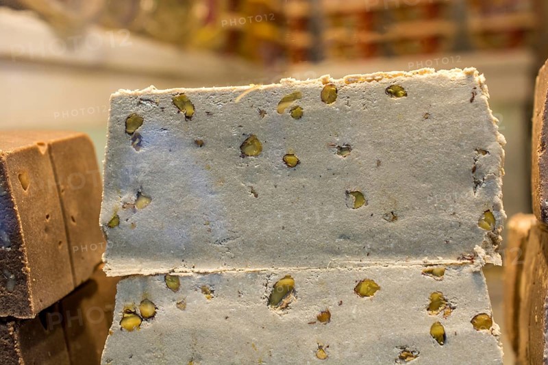 Traditional eastern Halvah a sweet confection made with tahini sesame paste