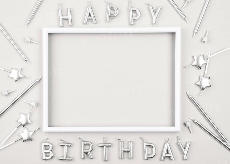 Top view birthday candles with white frame. Resolution and high quality beautiful photo