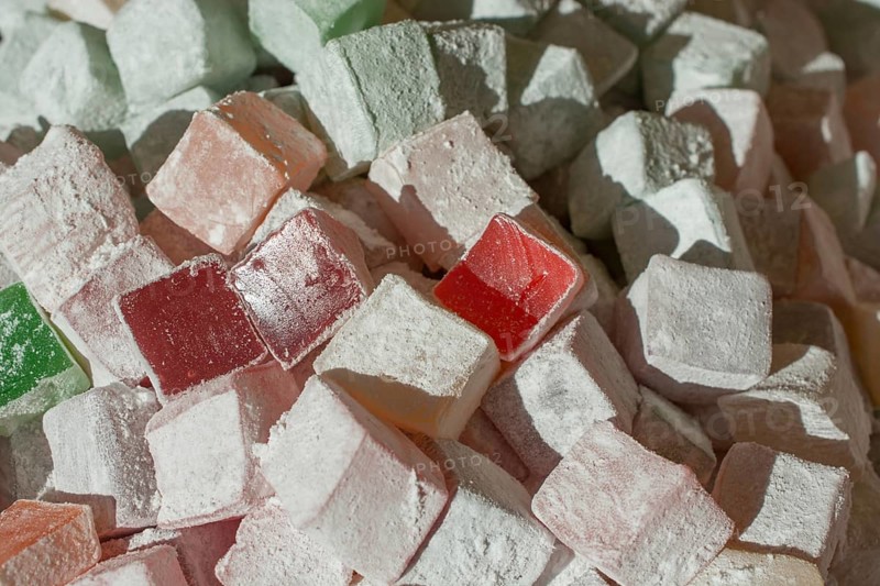 Load of traditional turkish delight lokum candy