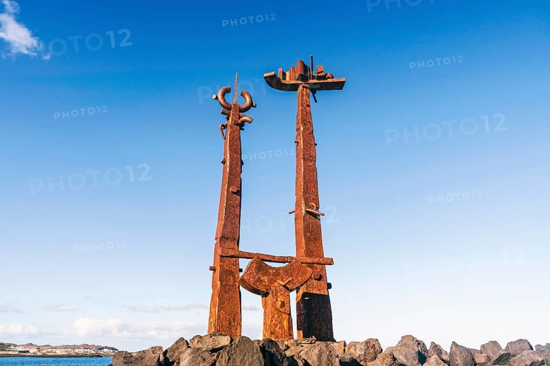 Erjos-En Jostailuak monument in the resort town named Costa Teguise