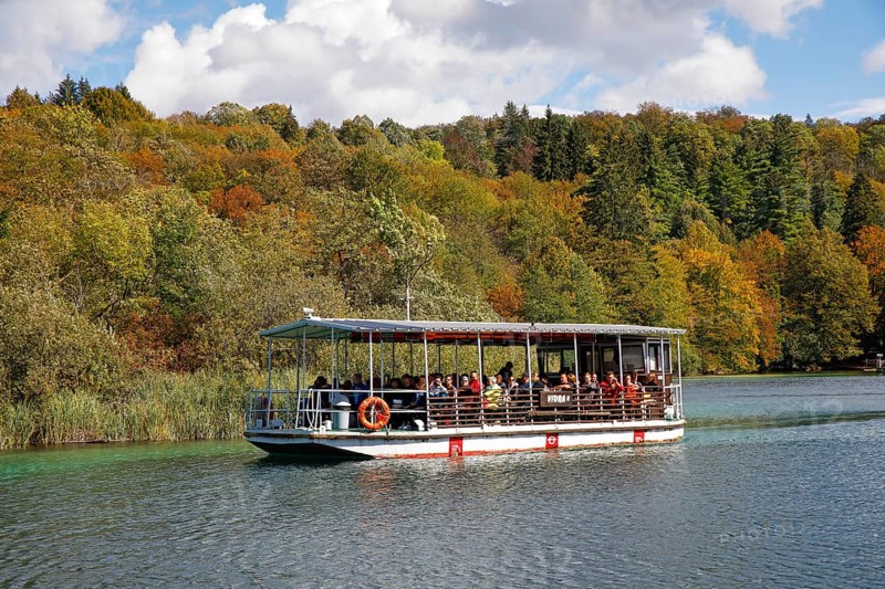 Excursion boat in Plitvice Lakes National Park