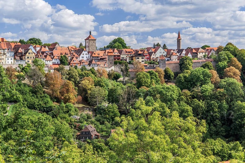 Old town panorama above the valley