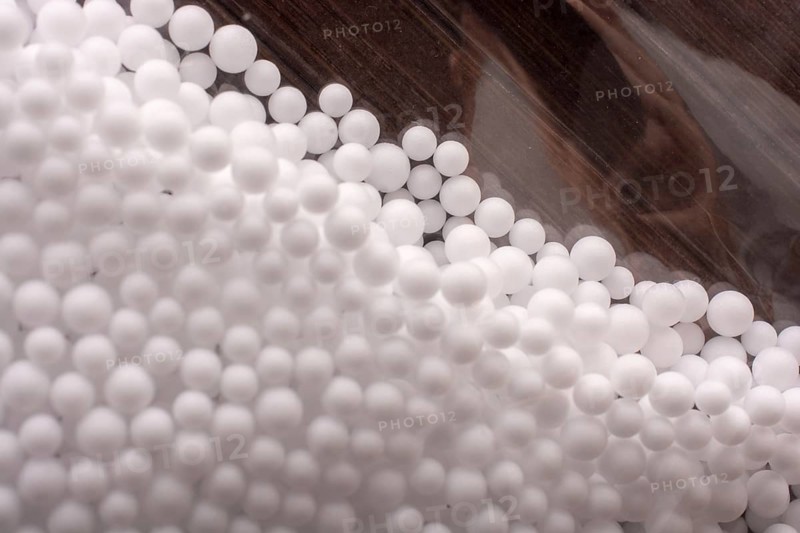 White little polystyrene foam balls as background