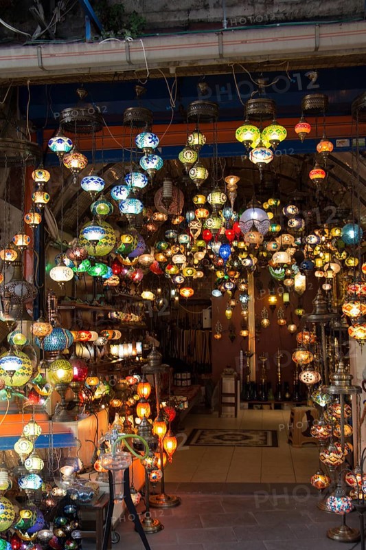 Mosaic Ottoman lamps from Grand Bazaar in Istanbul