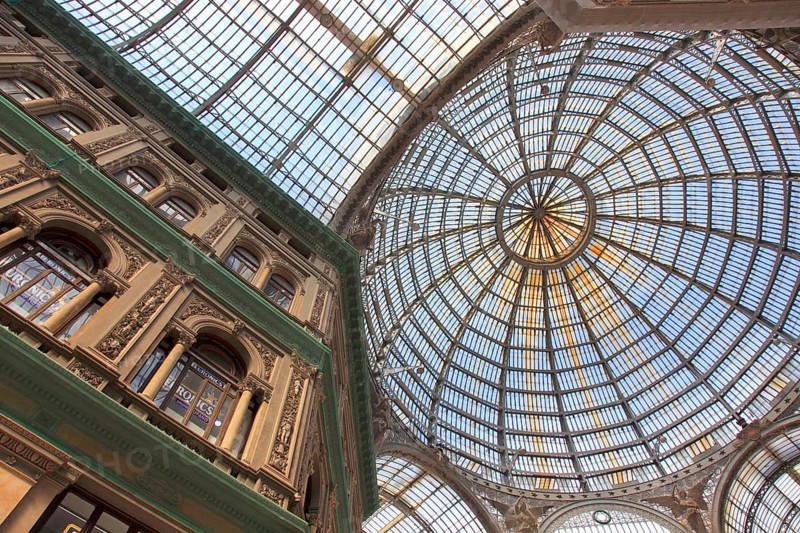 Galleria Umberto I. Shopping arcade covered by a large glass dome