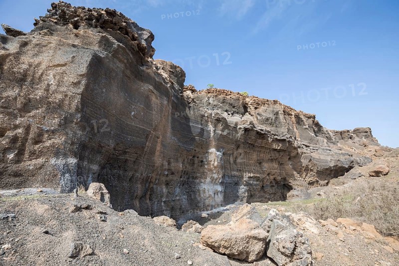 Rocky landscape around the volcano Montana de Guenia